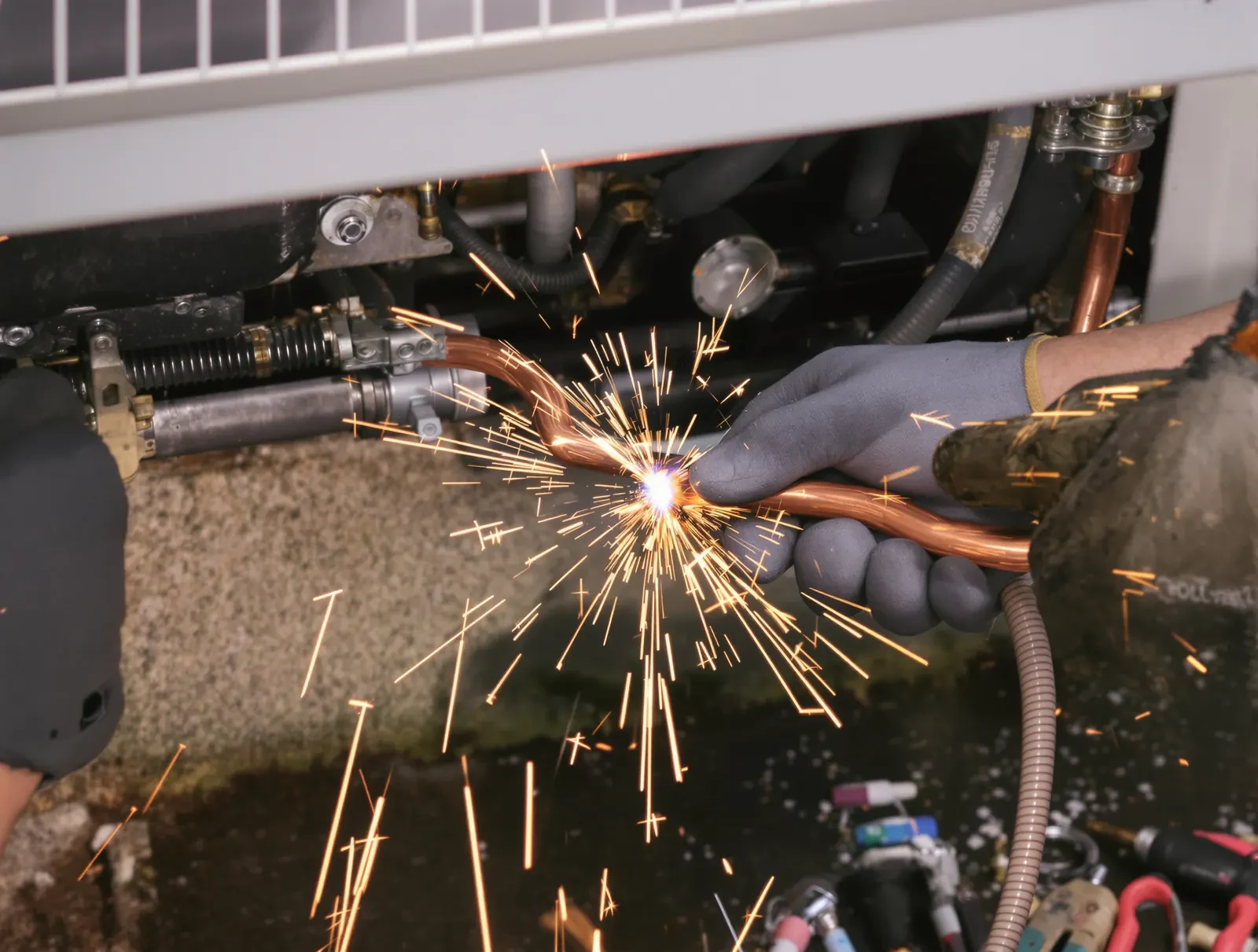 HVAC and electrical at work