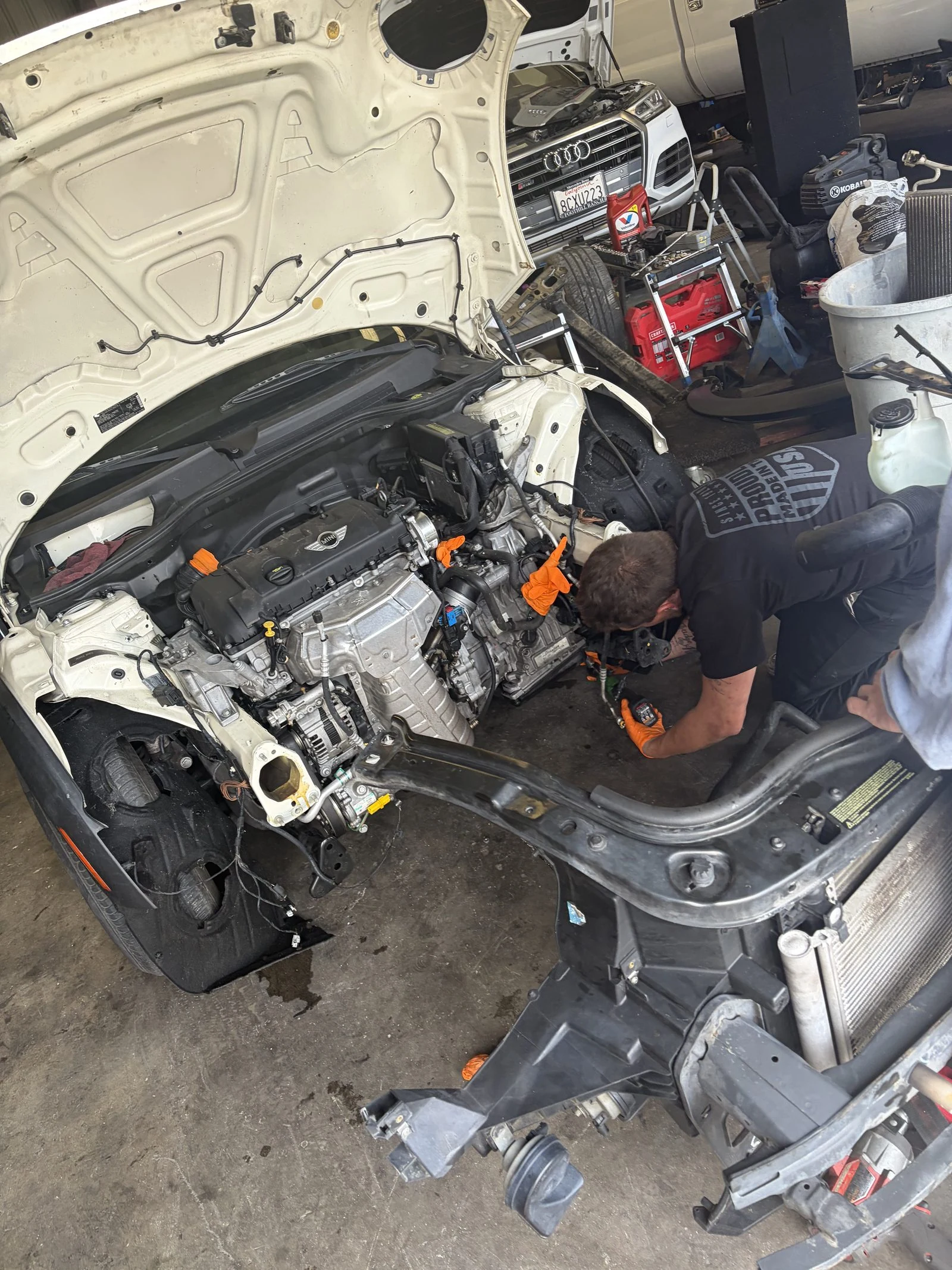 Auto repair at work